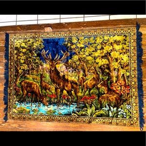 1950’s P&C Italian Deer Family & Flower Tapestry